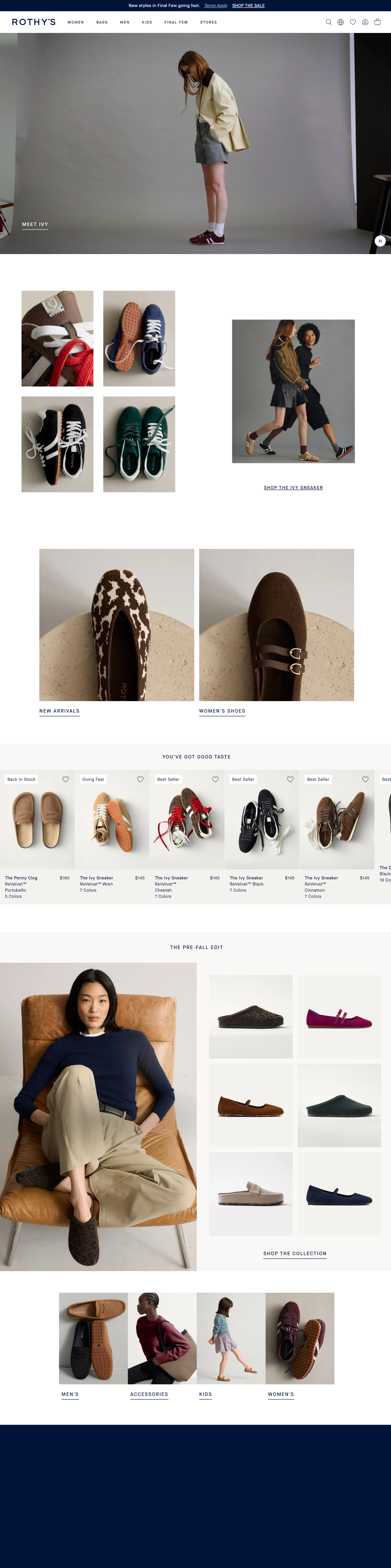 Rothy's footwear e-commerce project